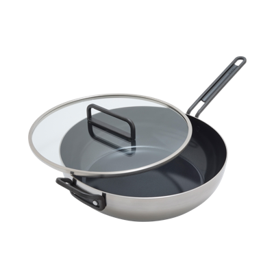 GreenPan™ Stanley Tucci™ Stainless Steel Ceramic Nonstick 33cm Stanley Pan with Lid