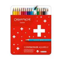 Kleurpotl caran d ache swisscolor aquarel 18st ass