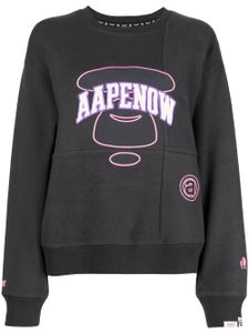 AAPE BY *A BATHING APE® sweat à logo brodé - Gris