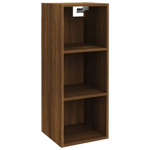 The Living Store Wandkast - bruineiken - 34.5 x 32.5 x 90 cm - hoogwaardig materiaal