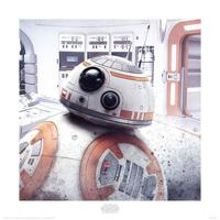 Kunstdruk Star Wars The Last Jedi BB8 Peek 40x40cm - thumbnail