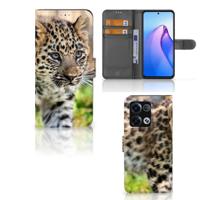 OPPO Reno8 Pro | Telefoonhoesje | Met pasjeshouder | Baby Luipaard
