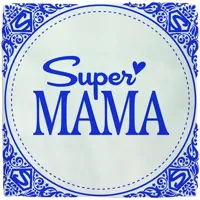 Plenty Gifts tegeltje keramiek super mama 10x10cm blauw, wit