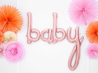 PartyDeko Folieballon Baby Roségoud (73cm)