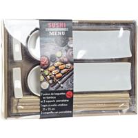 Sushi servies/serveerset voor 2 personen - keramiek - 9 delig - Sushi eetset - compleet
