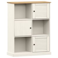 The Living Store VIGO Boekenkast - 90 x 35 x 114.5 cm - Wit - Massief grenenhout