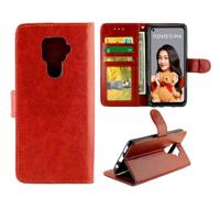 Voor Huawei Nova 5i Pro Crazy Horse textuur horizontale Flip lederen draagtas met houder & kaartsleuven & portemonnee & fotolijstjes (bruin)