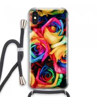 Neon bloemen: iPhone XS Max Transparant Hoesje met koord Neon bloemen: iPhone XS Max Transparant Hoesje met koord