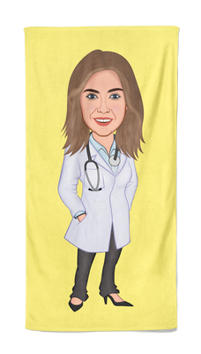Cartoon Handdoek Female Doctor - Pillow Buddies