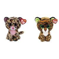 Ty - Knuffel - Beanie Boo's - Livvie Leopard & Tiggy Tiger - thumbnail