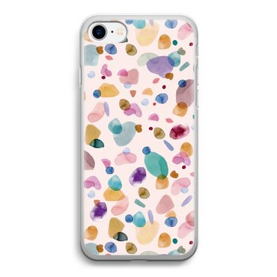 Terrazzo Memphis Pink: iPhone SE 2020 Transparant Hoesje