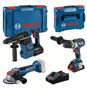 Bosch Blauw 3-delige Comboset | GSR 18V-110C + GWX 18V-10 P + GBH 18V-26F + 1x 4,0 Ah (PC) + 1x 8 Ah (PC) + GAL 18V-160 (L) - 0615990N2X