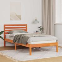 Bedframe met hoofdeinde Wasbruin 75 x 190 cm Massief grenenhout