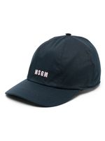 MSGM casquette en coton à logo brodé - Bleu