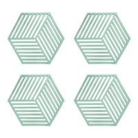 Krumble Pannenonderzetter Hexagon - Groen - Set van 4