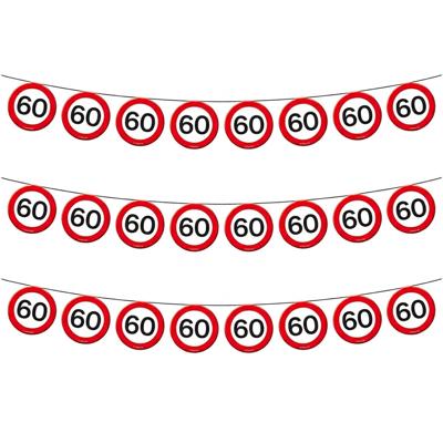 Slinger 60 jaar - 3x - verkeersborden - 10 meter - 60e verjaardag vlaggenlijn - versiering