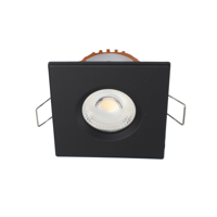 LED fire rated inbouwspot 6Watt vierkant ZWART IP65 dimbaar - CCT - 2700K - 3000K - 4000k - interne driver - brandvertragend
