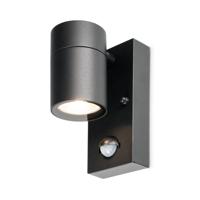 Mason LED Wandlamp - Bewegingsmelder en schemerschakelaar - GU10 - 4000K - 4W 345lm - IP44 - Zwart