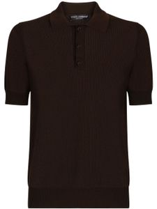 Dolce & Gabbana polo en maille à manches courtes - Marron