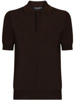 Dolce & Gabbana polo en maille à manches courtes - Marron