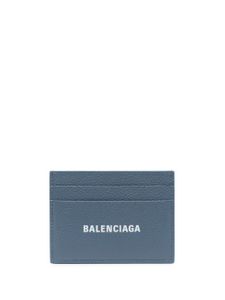 Balenciaga porte-cartes en cuir à logo imprimé - Bleu