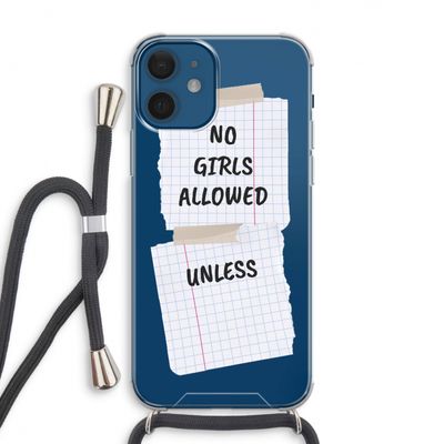 No Girls Allowed Unless: iPhone 12 Transparant Hoesje met koord
