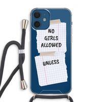 No Girls Allowed Unless: iPhone 12 Transparant Hoesje met koord