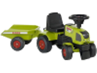 Falk 'Claas Axos 310' groene looptractor incl. aanhanger - thumbnail