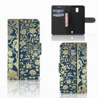 Nokia 2 Hoesje Beige Flowers - thumbnail