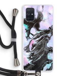 Pastel zwart: Samsung Galaxy A71 Transparant Hoesje met koord