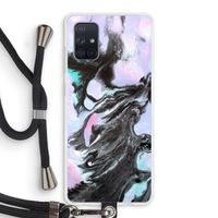 Pastel zwart: Samsung Galaxy A71 Transparant Hoesje met koord