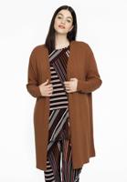 Yoek Lange cardigan | Bruin | Maat 54/56
