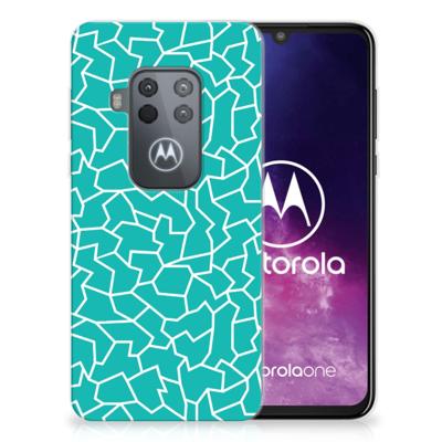 Motorola One Zoom | Hoesje maken | Cracks Blue