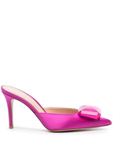 Gianvito Rossi escarpins satiné 90 mm à ornements en cristal - Rose