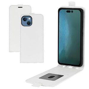 iPhone 14 Plus Verticale Flip Case met Kaartsleuf - Wit