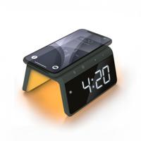 Digitale Wekker met Draadloze Oplader - Dual Alarmklok met Wake Up Light - Midnight Green (HCG019QI-MG)