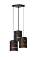 Lucide ROSAS - Hanglamp - Ø 43 cm - 3xE27 - Zwart - thumbnail