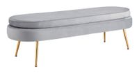 Artistiq Bankje 'Ignacio' Velvet, 142cm, kleur grijs