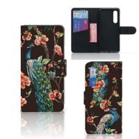 Xiaomi Mi 9 SE | Telefoonhoesje | Met pasjeshouder | Pauw met Bloemen