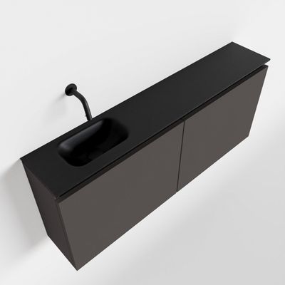 Toiletmeubel Mondiaz Ture | 120 cm | Meubelkleur Dark grey | Eden wastafel Urban Links | Zonder kraangat