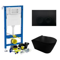 Geberit UP100 Toiletset Compleet | Inbouwreservoir | Rimless Civita Mat Zwart met drukplaat