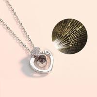 100 taal Ik hou van je projectieve meisje twee hart hanger ketting sieraden