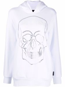 Philipp Plein hoodie Crystal Skull à manches longues - Blanc