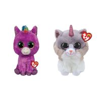 Ty - Knuffel - Beanie Buddy - Rosette Unicorn & Asher Cat