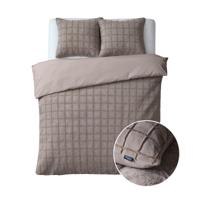 Dekbedovertrek Faux Fur - Eenpersoons (140x200 cm) - Taupe Microvezel - Dessin: Patroon - Sleeptime - Dekbed-Discounter.nl