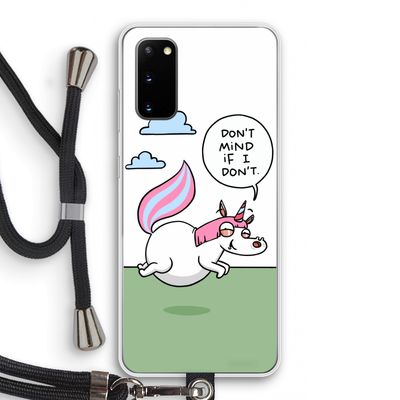 Unicorn: Samsung Galaxy S20 Transparant Hoesje met koord