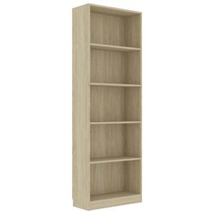 The Living Store Boekenkast - Sonoma Eiken - 60x24x175 cm