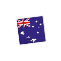 Servetten Australie - 60x st - 33 x 33 cm - landen vlag thema feestservetten