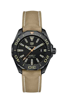 Horlogeband Tag Heuer WAY208C.FC6383 Nylon/perlon Lichtbruin 21.5mm