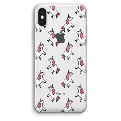 Eenhoorns overal: iPhone XS Max Transparant Hoesje